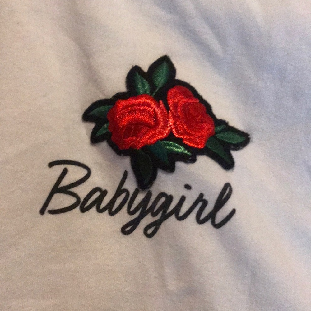 Long sleeve “ baby girl “ crop top